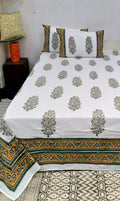 Premium Hand Block Printed Bedsheet Set - 400TC Percale Cotton
