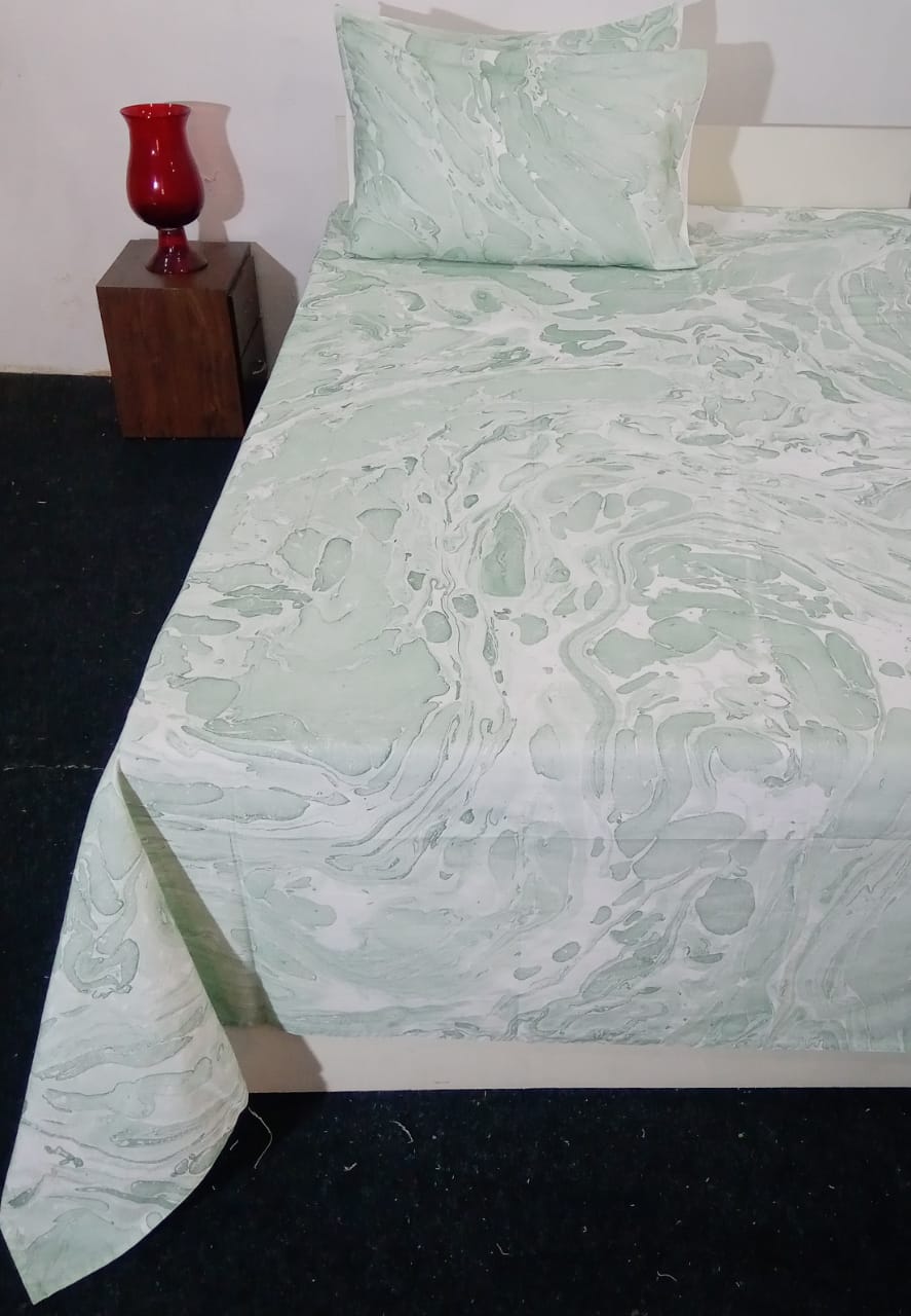 Premium Hand Block Printed Bedsheet Set - 400TC Percale Cotton