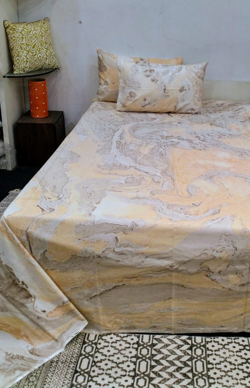 Premium Hand Block Printed Bedsheet Set - 400TC Percale Cotton