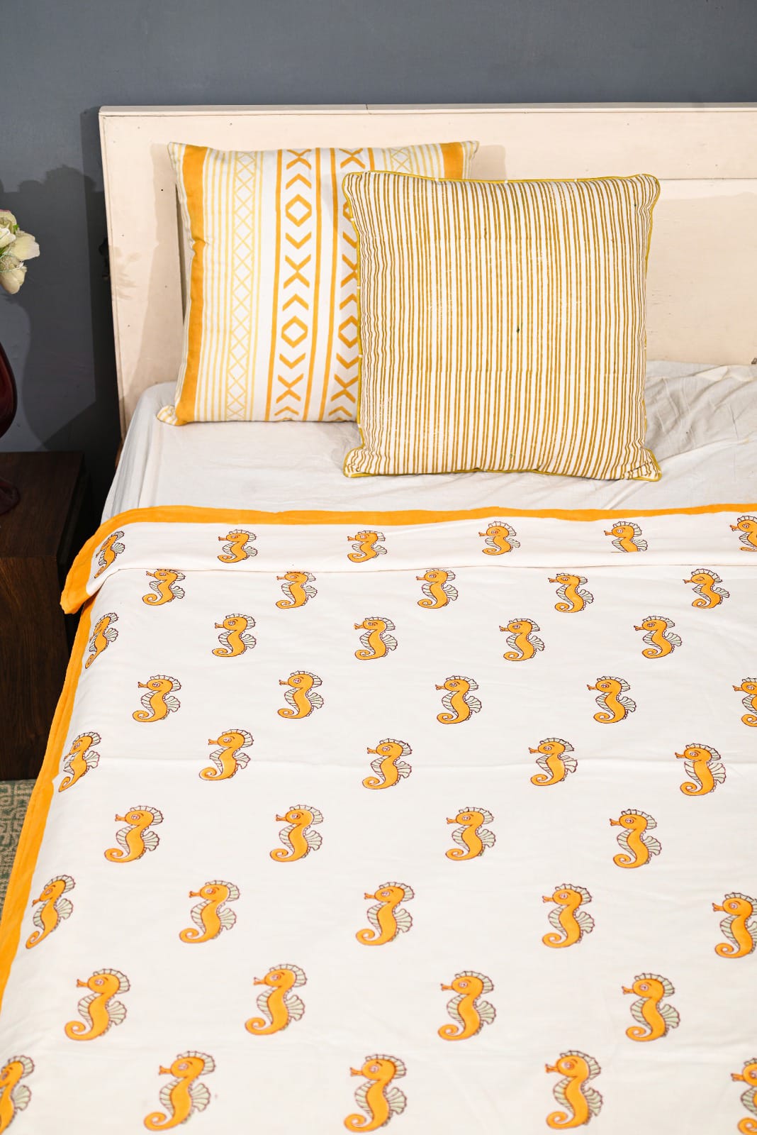 Soft Cotton Baby Quilt - Reversible Block Print