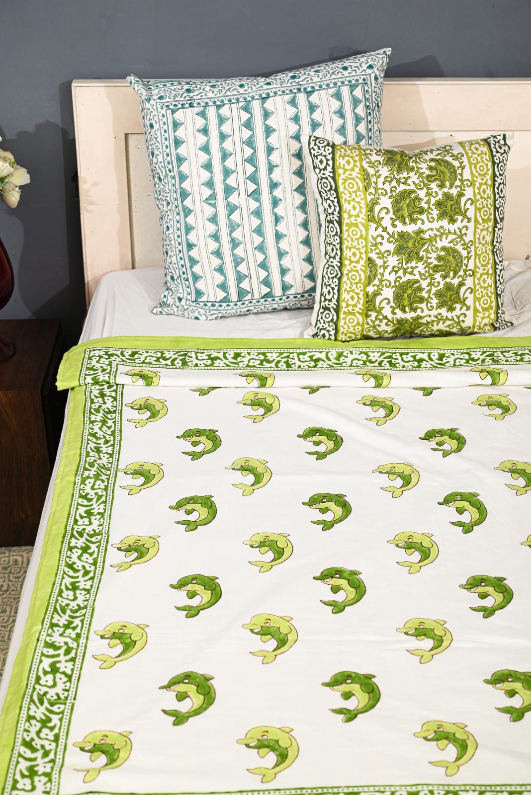 Soft Cotton Baby Quilt - Reversible Block Print