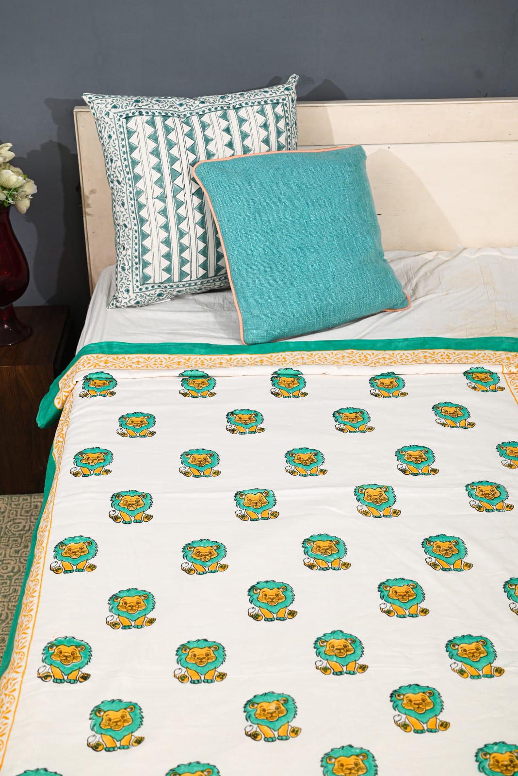 Soft Cotton Baby Quilt - Reversible Block Print