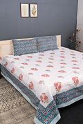 Luxury Premium Cotton Hand Block Printed Bedsheet Set